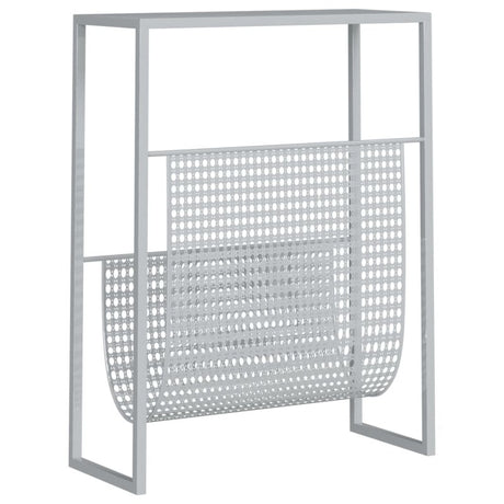 vidaXL Magazine Rack Silver 35x15x45 cm Steel