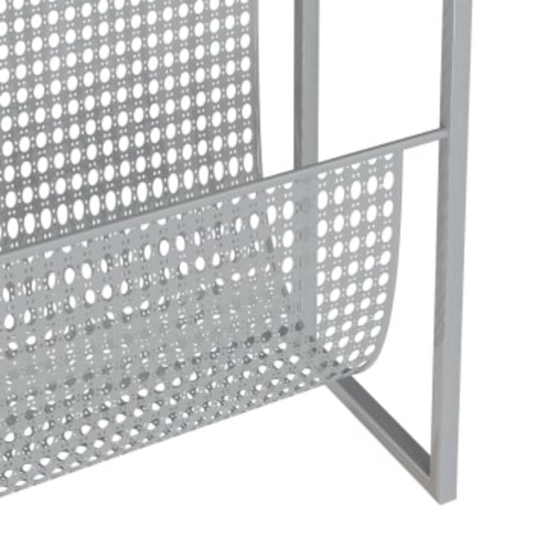 vidaXL Magazine Rack Silver 35x15x45 cm Steel