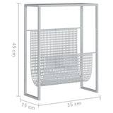 vidaXL Magazine Rack Silver 35x15x45 cm Steel