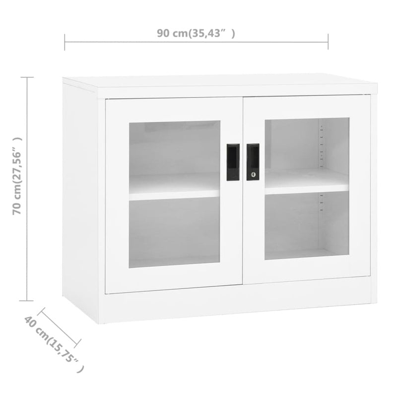 vidaXL Office Cabinet White 90x40x70 cm Steel