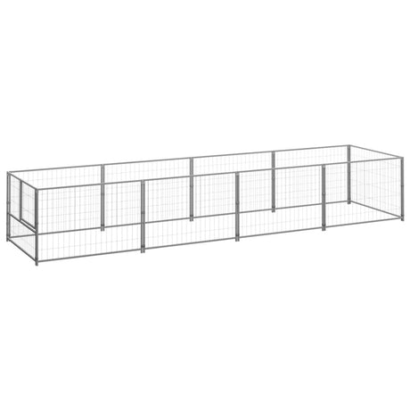 vidaXL Dog Kennel Silver 4 m² Steel