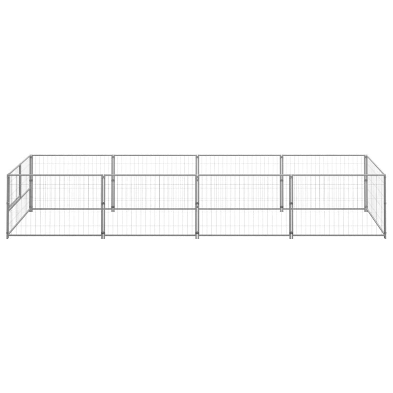 vidaXL Dog Kennel Silver 4 m² Steel