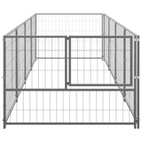 vidaXL Dog Kennel Silver 4 m² Steel