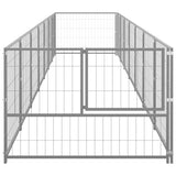 vidaXL Dog Kennel Silver 7 m² Steel