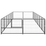 vidaXL Dog Kennel Black 14 m² Steel