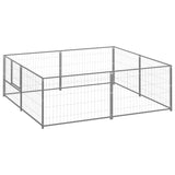 vidaXL Dog Kennel Silver 4 m² Steel