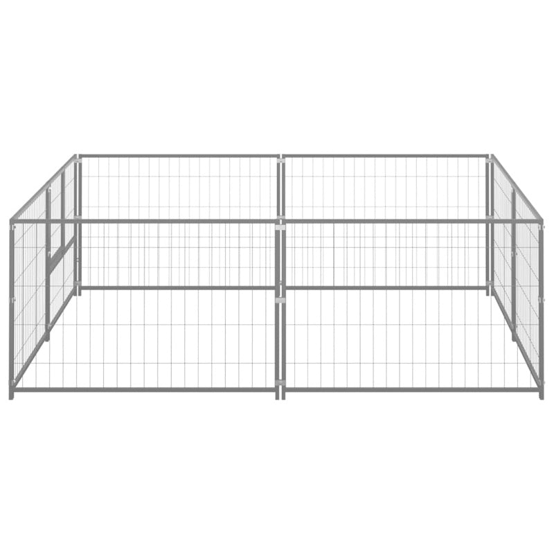 vidaXL Dog Kennel Silver 4 m² Steel