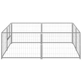 vidaXL Dog Kennel Silver 4 m² Steel