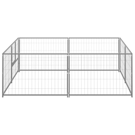 vidaXL Dog Kennel Silver 4 m² Steel