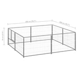 vidaXL Dog Kennel Silver 4 m² Steel