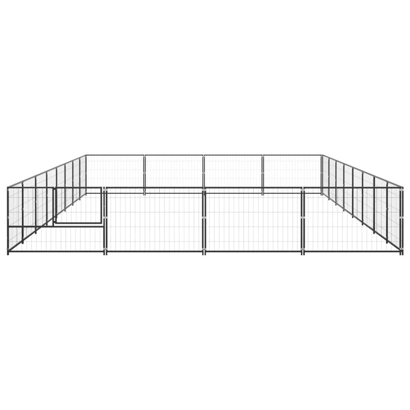 vidaXL Dog Kennel Black 32 m² Steel