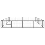 vidaXL Dog Kennel Black 32 m² Steel