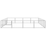 vidaXL Dog Kennel Silver 20 m² Steel