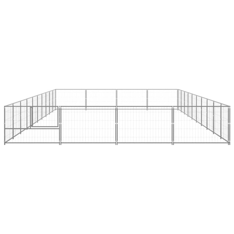 vidaXL Dog Kennel Silver 40 m² Steel