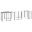 vidaXL Dog Kennel Silver 4.84 m² Steel