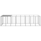 vidaXL Dog Kennel Silver 4.84 m² Steel