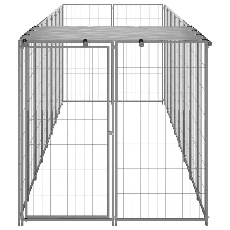 vidaXL Dog Kennel Silver 4.84 m² Steel