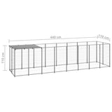 vidaXL Dog Kennel Silver 4.84 m² Steel