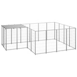 vidaXL Dog Kennel Silver 6.05 m² Steel