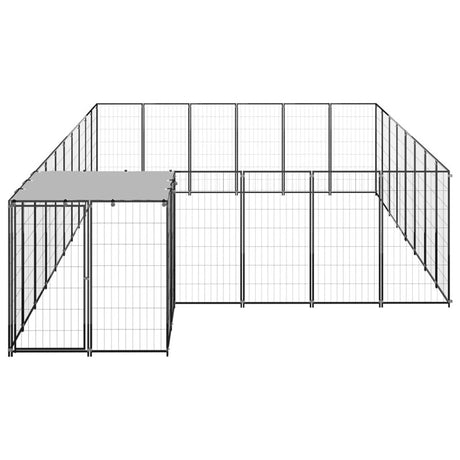 vidaXL Dog Kennel Black 15.73 m² Steel