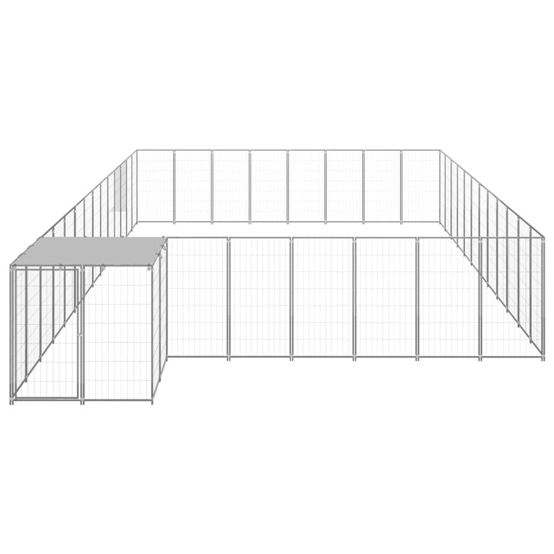 vidaXL Dog Kennel Silver 30.25 m² Steel