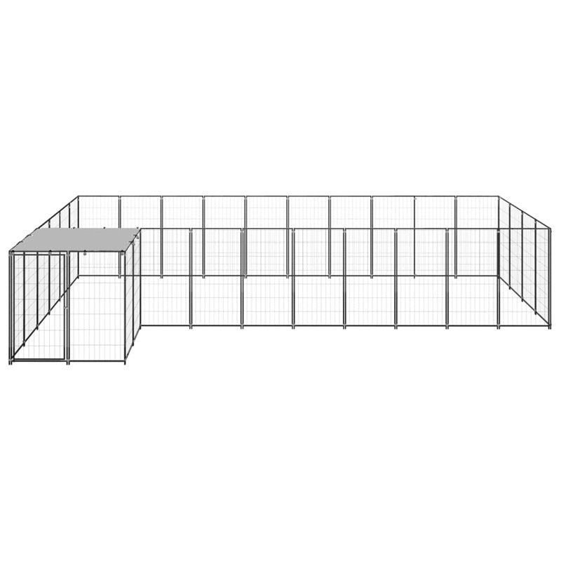 vidaXL Dog Kennel Black 13.31 m² Steel