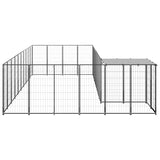 vidaXL Dog Kennel Black 13.31 m² Steel