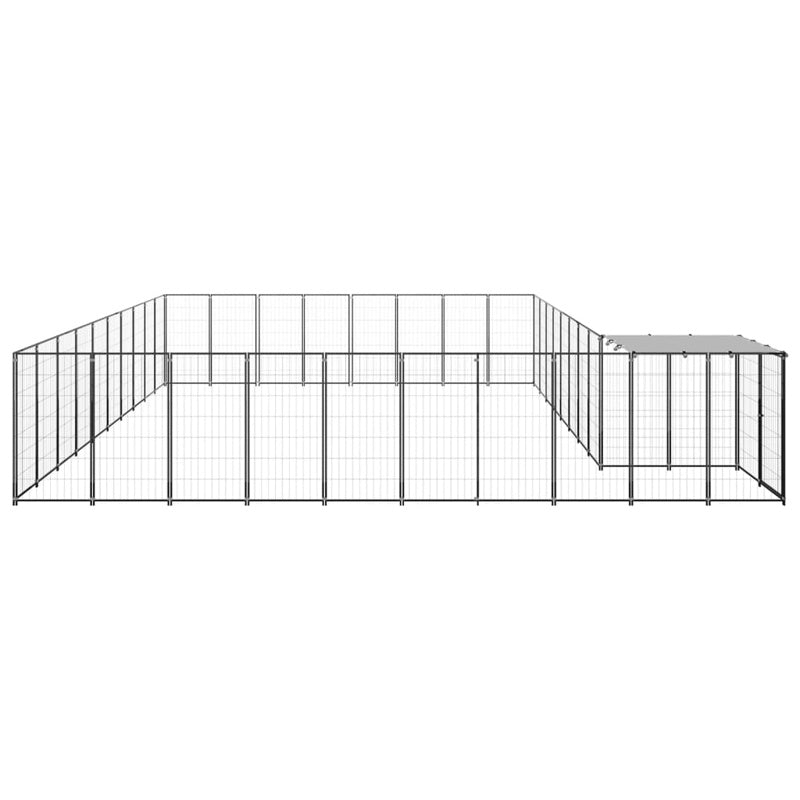 vidaXL Dog Kennel Black 25.41 m² Steel