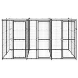 vidaXL Outdoor Dog Kennel Steel with Roof 7.26 m²