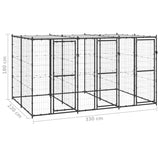 vidaXL Outdoor Dog Kennel Steel with Roof 7.26 m²