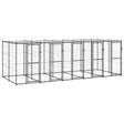 vidaXL Outdoor Dog Kennel Steel with Roof 12.1 m²