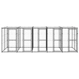 vidaXL Outdoor Dog Kennel Steel with Roof 12.1 m²