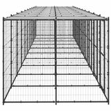 vidaXL Outdoor Dog Kennel Steel with Roof 24.2 m²