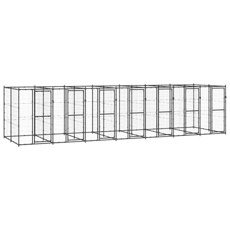 vidaXL Outdoor Dog Kennel Steel 16.94 m²