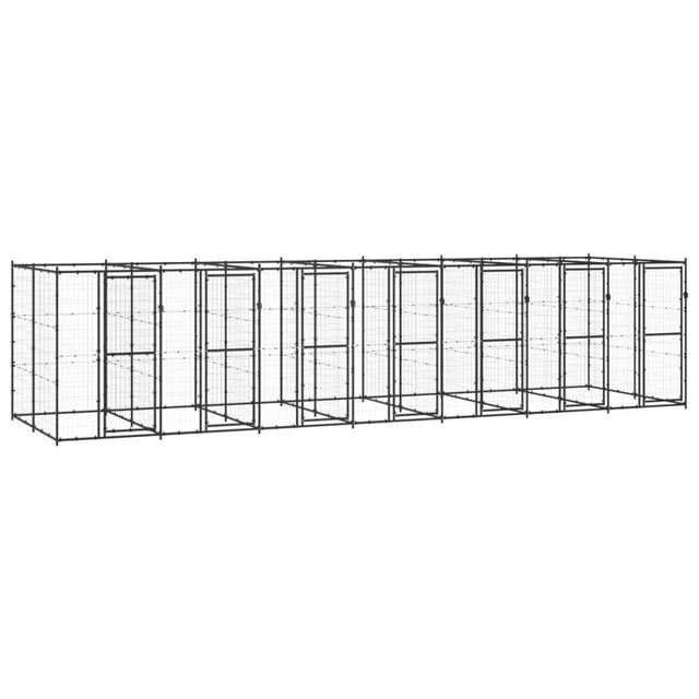 vidaXL Outdoor Dog Kennel Steel 16.94 m²