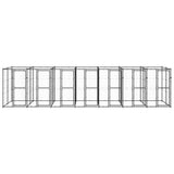 vidaXL Outdoor Dog Kennel Steel 16.94 m²