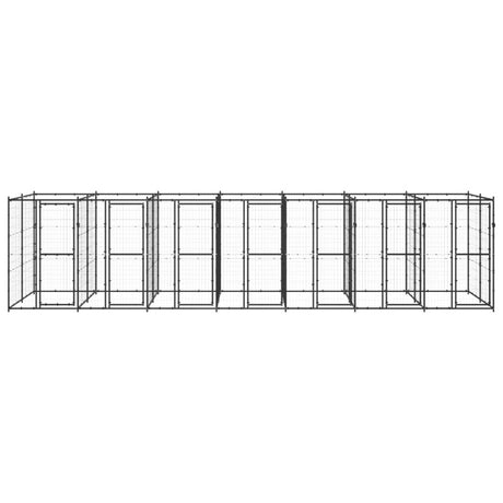 vidaXL Outdoor Dog Kennel Steel 16.94 m²