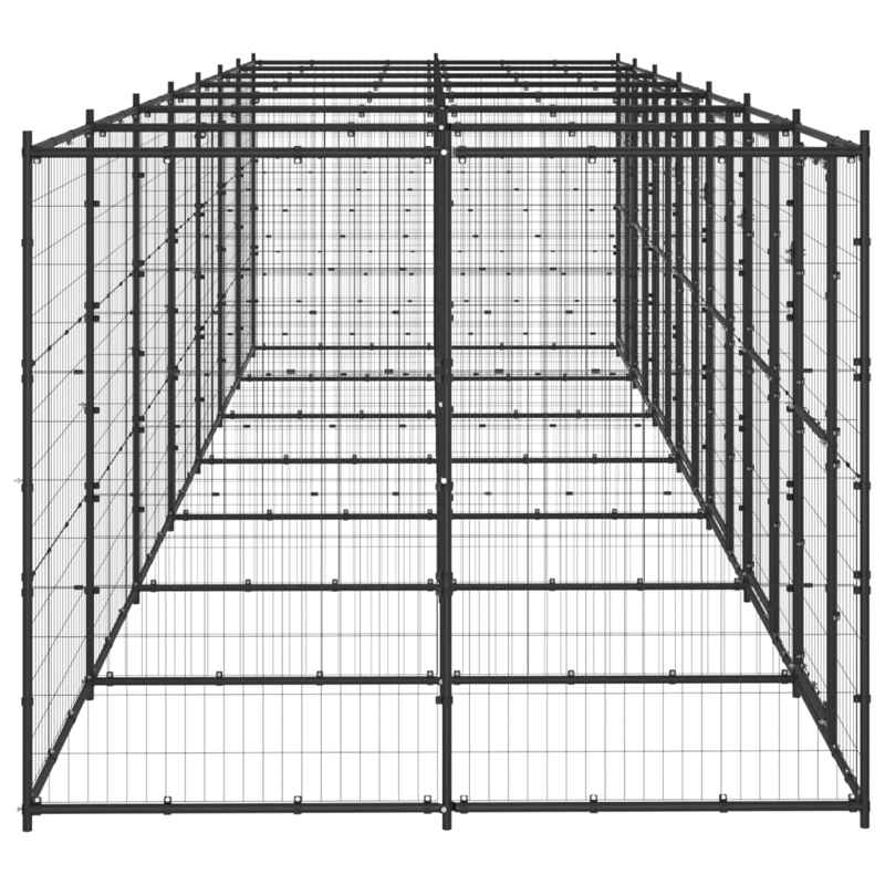 vidaXL Outdoor Dog Kennel Steel 16.94 m²