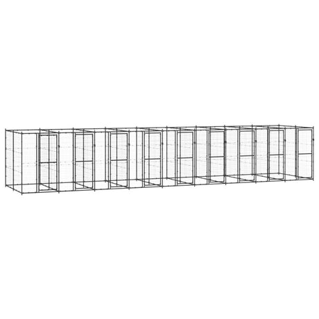 vidaXL Outdoor Dog Kennel Steel 21.78 m²