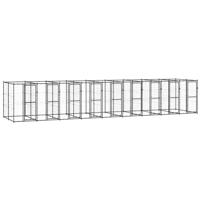 vidaXL Outdoor Dog Kennel Steel 21.78 m²