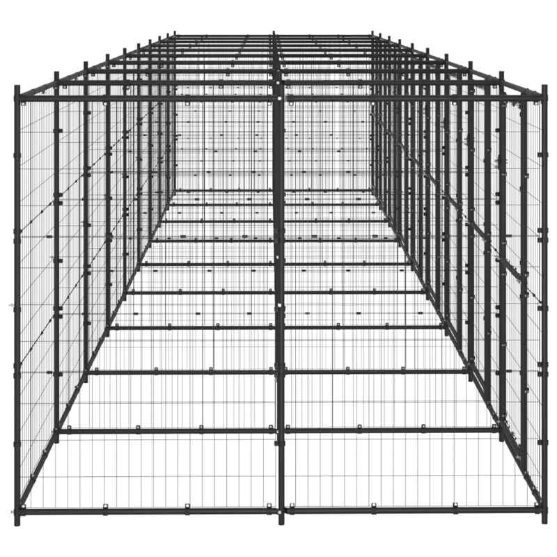 vidaXL Outdoor Dog Kennel Steel 21.78 m²