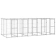 vidaXL Outdoor Dog Kennel Galvanised Steel with Roof 12.1 m²