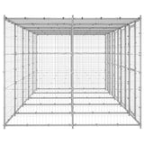 vidaXL Outdoor Dog Kennel Galvanised Steel with Roof 12.1 m²