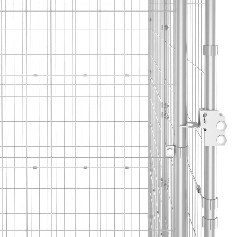 vidaXL Outdoor Dog Kennel Galvanised Steel with Roof 12.1 m²