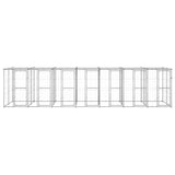 vidaXL Outdoor Dog Kennel Galvanised Steel with Roof 16.94 m²