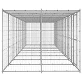 vidaXL Outdoor Dog Kennel Galvanised Steel with Roof 21.78 m²