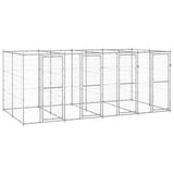 vidaXL Outdoor Dog Kennel Galvanised Steel 9.68 m²