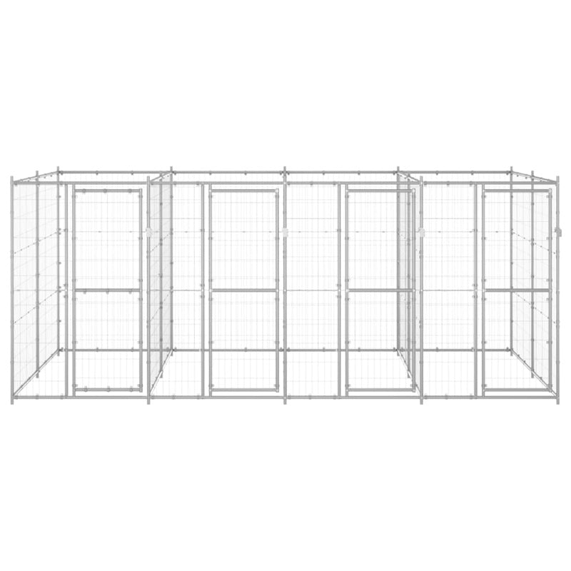 vidaXL Outdoor Dog Kennel Galvanised Steel 9.68 m²