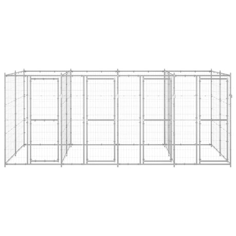 vidaXL Outdoor Dog Kennel Galvanised Steel 9.68 m²