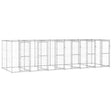 vidaXL Outdoor Dog Kennel Galvanised Steel 14.52 m²